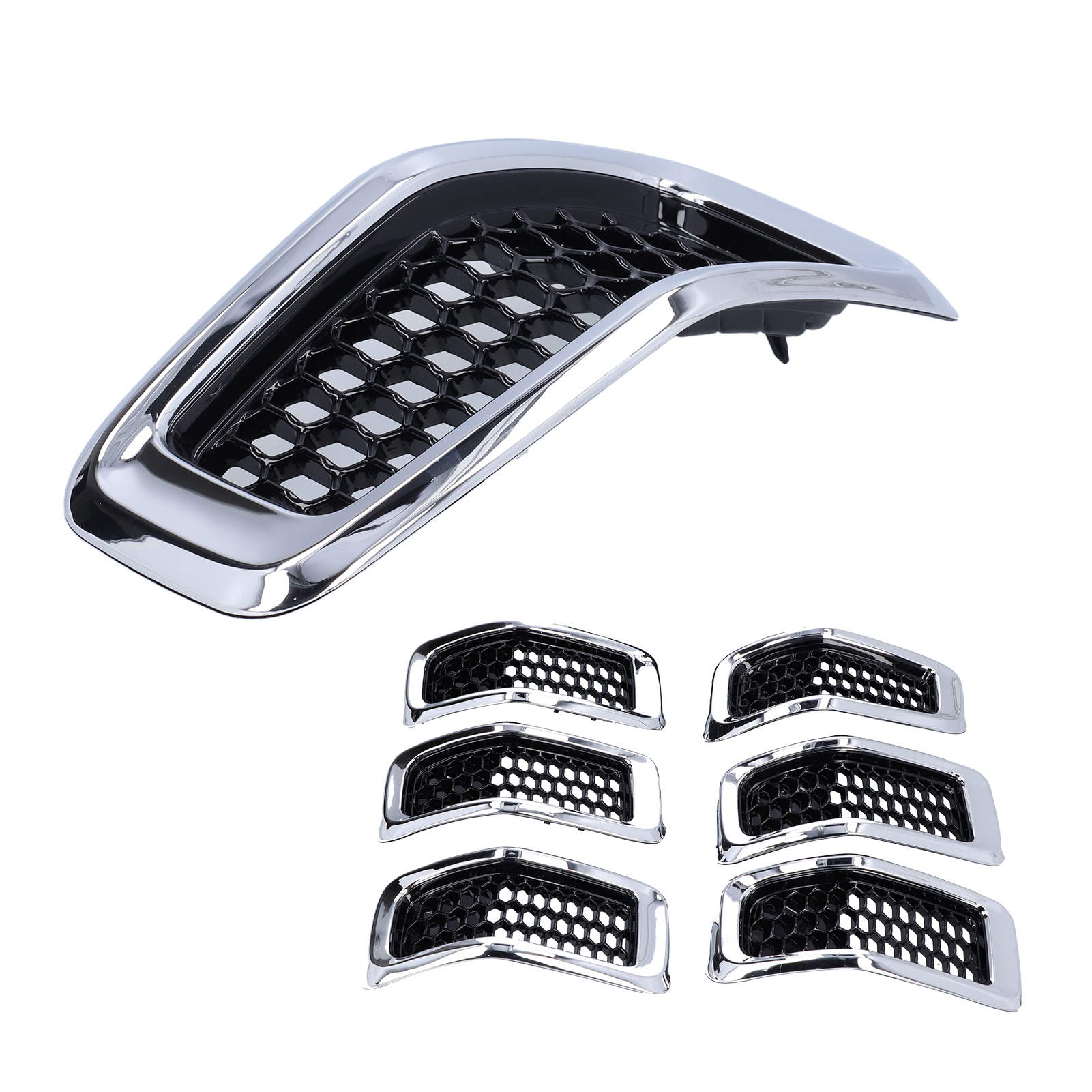 7-teiliger Chromgrill-einsatz, Schutzleiste Für Den Kühlergrill Des Jeep Cherokee (2014–2018), Chromrahmen