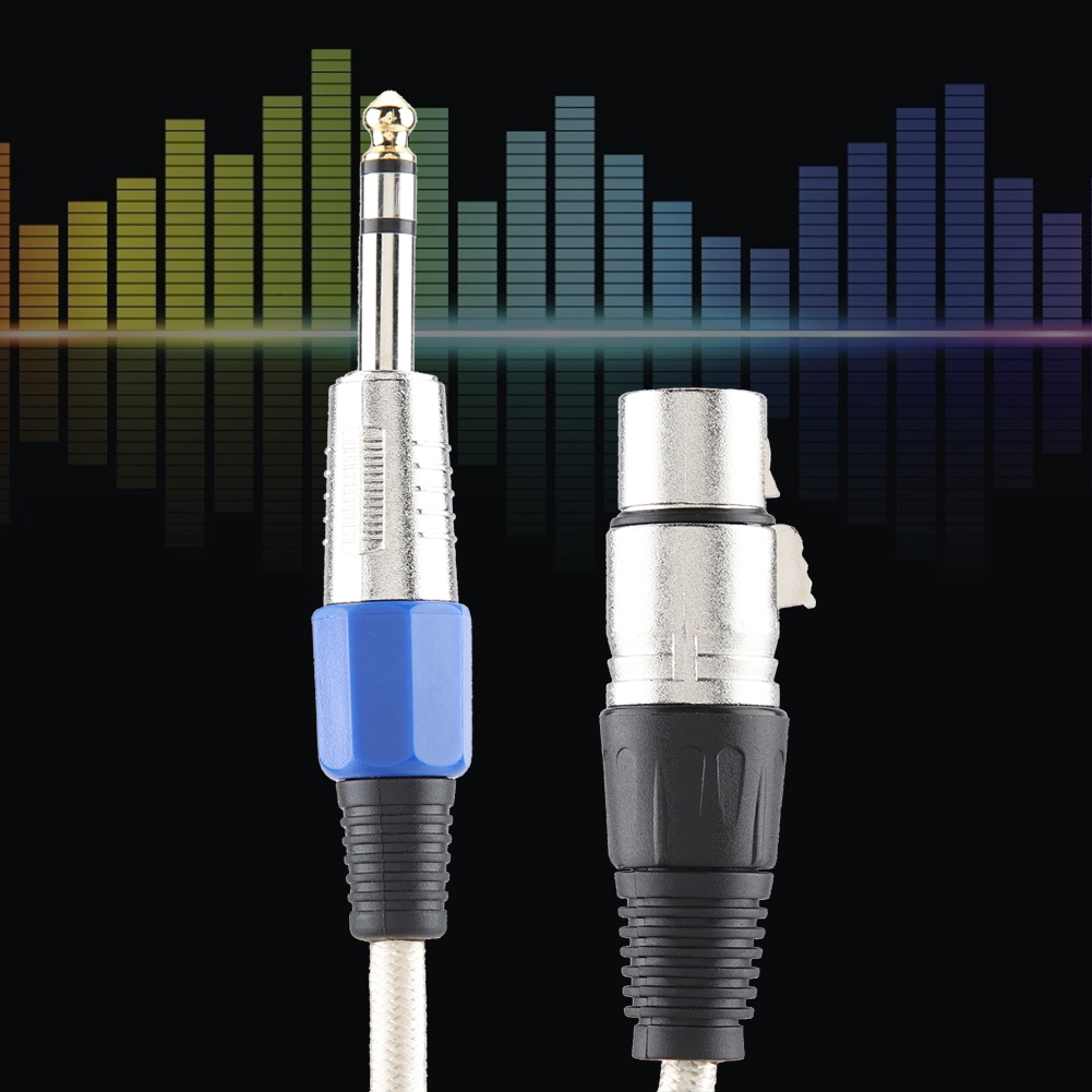6,35 Mm Geschirmtes Rca-autoradiokabel, Modifiziertes Verbindungskabel 1,8 M, Silberweiß, Stereopaar