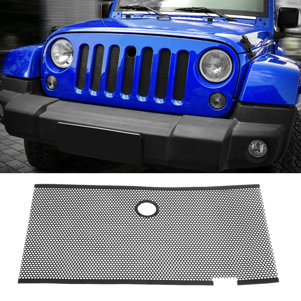 Insektenschutzgitter Aus Edelstahl Für Jeep Wrangler Jk & Unlimited, Zierleiste Mit Löchern, Robuste Kühlergrillabdeckung, Robustes Außendesign.
