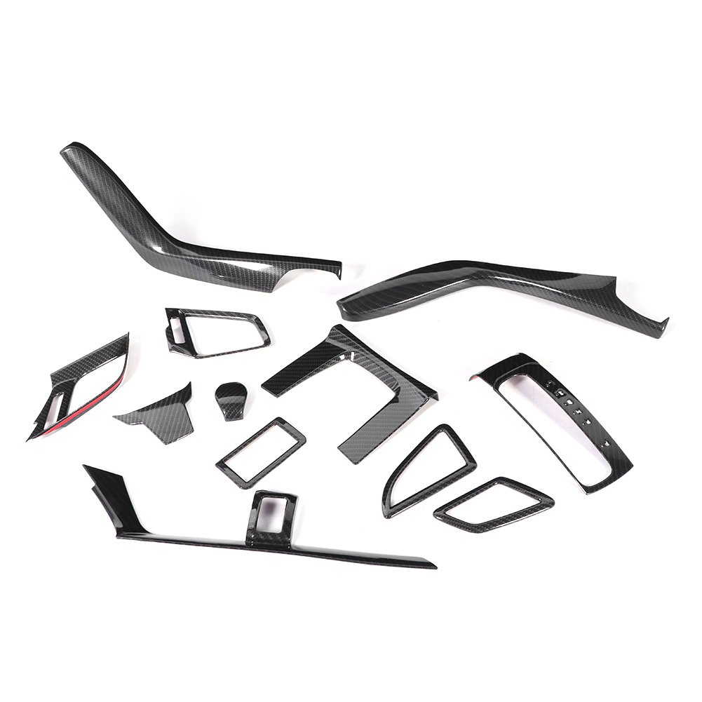 12-teiliges Dekor-set Für Die Mittelkonsole In Carbonfaser-optik, Inklusive Schaltknaufblende Und Luftauslassabdeckung, Passend Für Honda Civic 10. Generation (2016–2019)