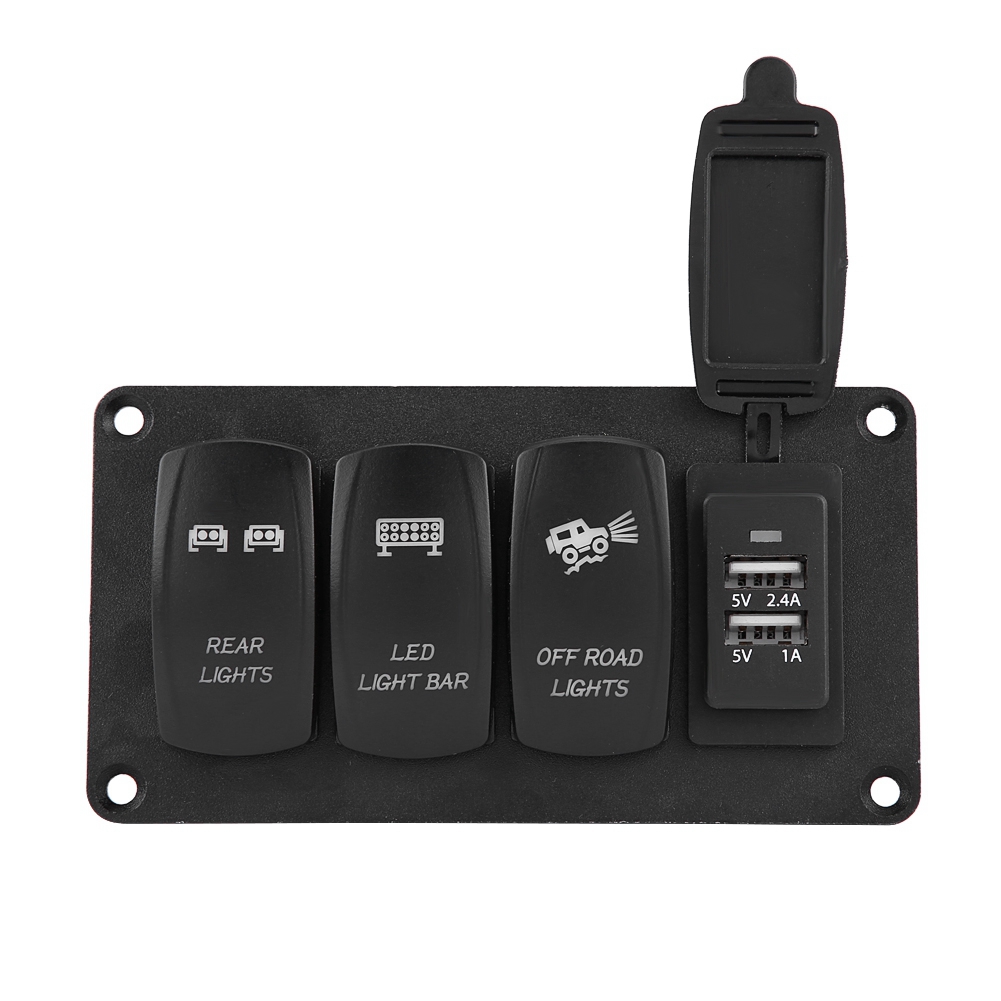Dualer 12/24v 3-tasten-schalter + Led-rückleuchten Für 4x4-lichtleiste, Arbeitsscheinwerferleiste, 3,4a Kfz-ladegerät