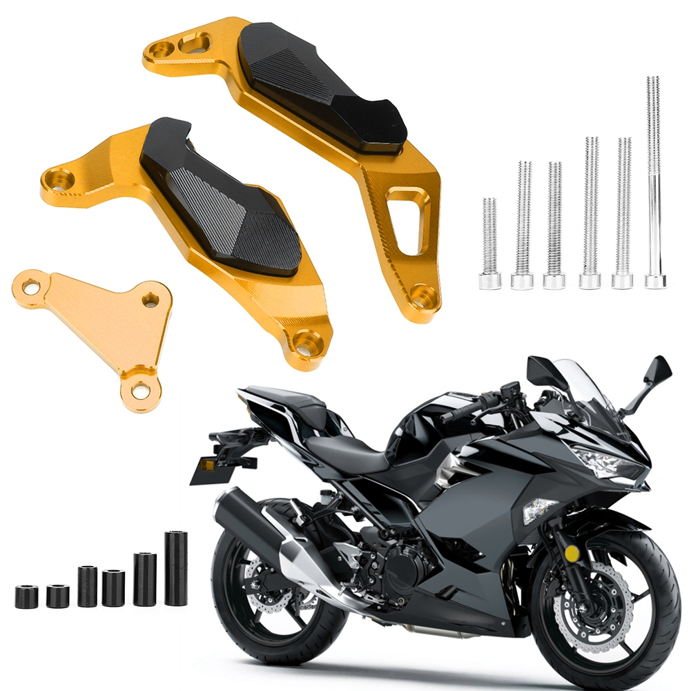 Motorschutzgehäuse Für Ninja 400 (modelljahre 2017–2018), Dreiteiliger Goldener Seitenständer, Sturzpads Für Die Verkleidung, Sturzpad-kit Für Kawasaki-motorräder