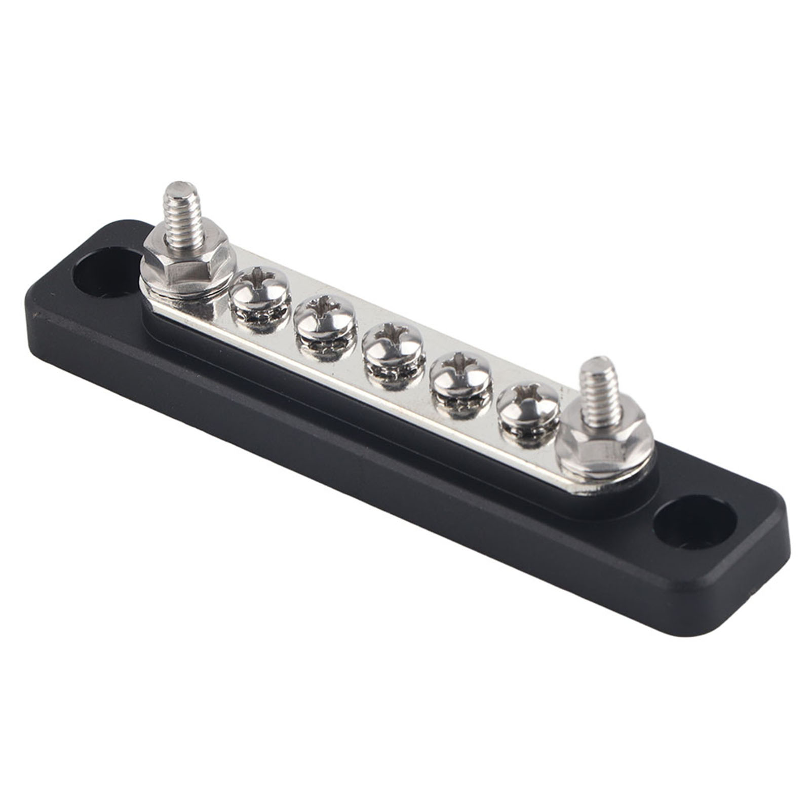 Set Aus 2 X 5-poligen Sammelschienen, Elektrischer Verteilerblock Mit Schraubklemmen, 2 Gewindestangen, Ac 300 V / Dc 48 V, Für Schalttafel Und Anschluss