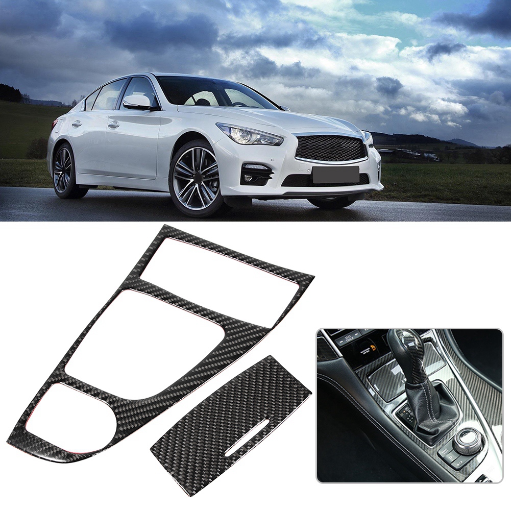 2-teilige Abdeckung Für Den Schalthebel Aus Kohlefaser, Kompatibel Mit Infiniti Q50/q60 2013-2019