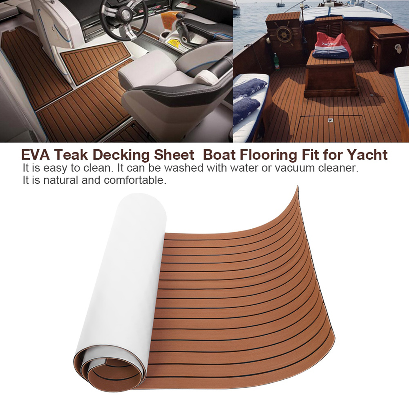 Dunkelbraune Eva-teak-deckplatte, Bootsboden, Geeignet Für Yachten