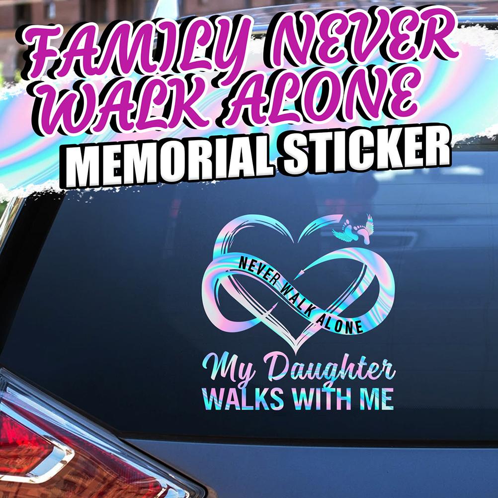 3-teiliges Familienaufkleber-set „never Walk Alone“ – Aufkleber Für Auto, Gepäck, Laptop, Kühlschrank, Motorrad, Skateboard