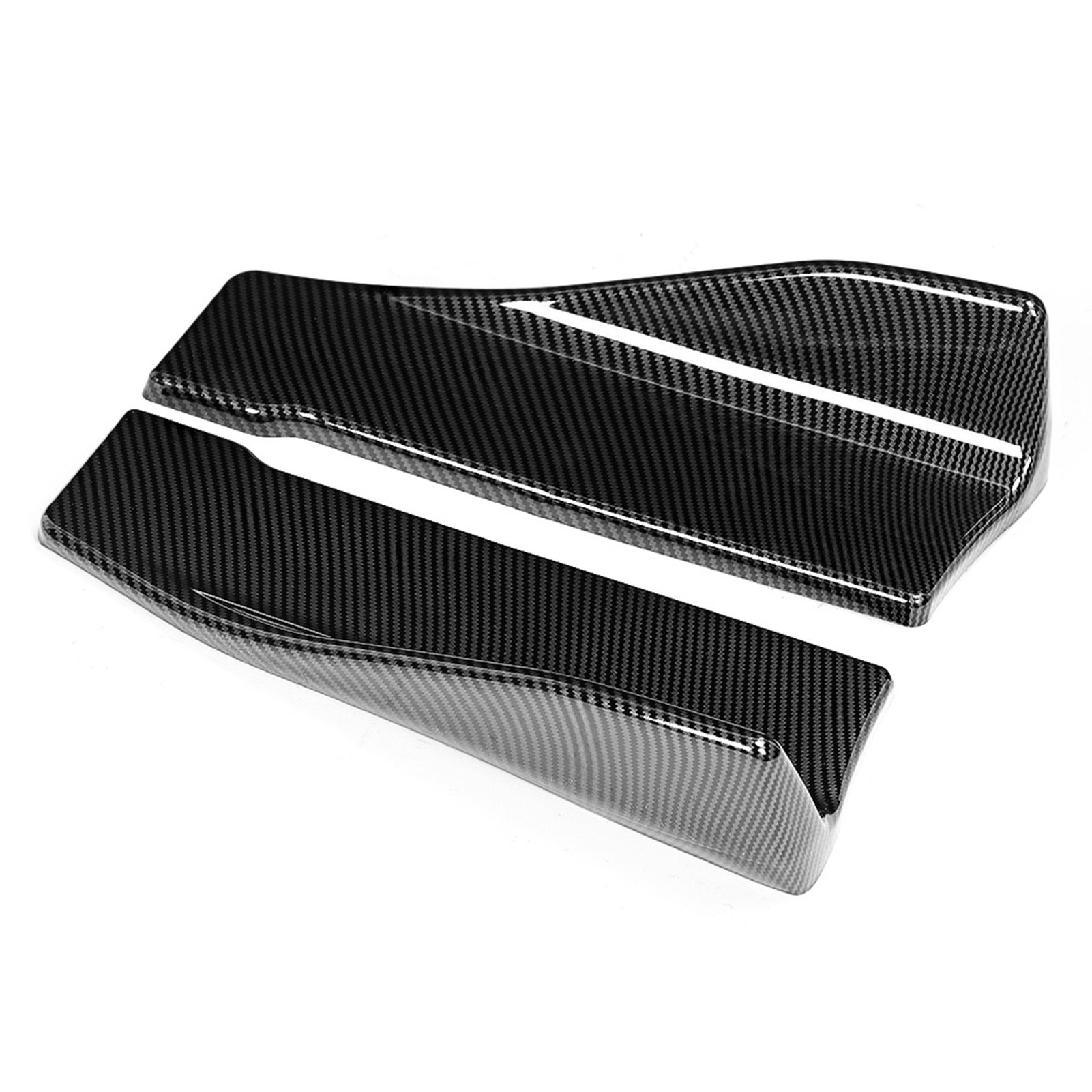 Universeller 35 Cm Carbonfaser-autostoßstangenlippe, Kratzfester Seitenspoiler, Schutzflügel, Heckstoßstangen-set, 4-teilig.