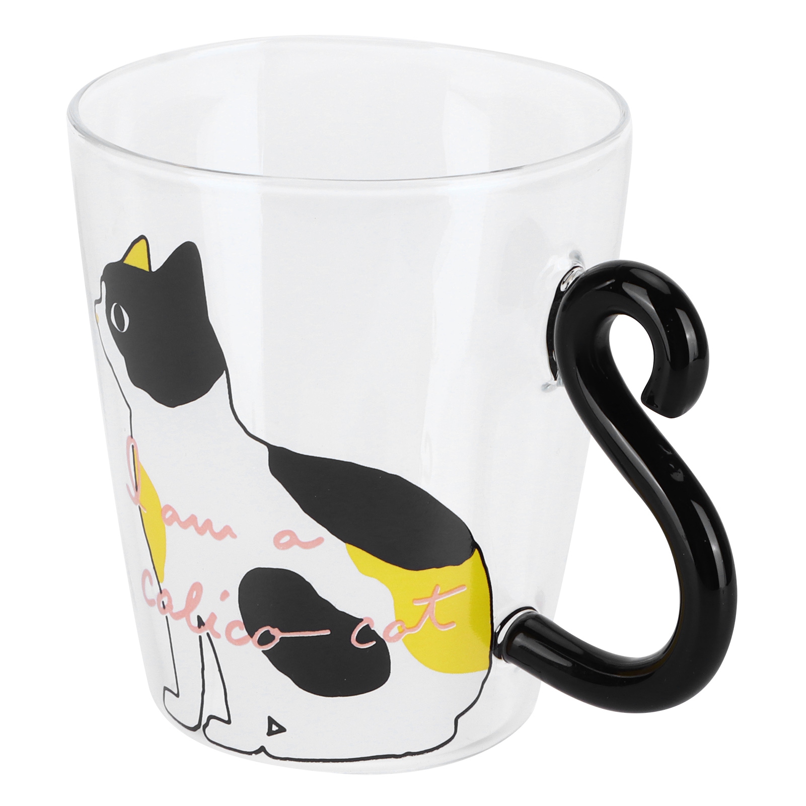 Wiederverwendbares Klarglas Für Kinder Mit Weißem Katzenmotiv, Becher Für Kaffee, Milch, Tee Oder Wasser, Hitzebeständig, Tragbarer Becher.