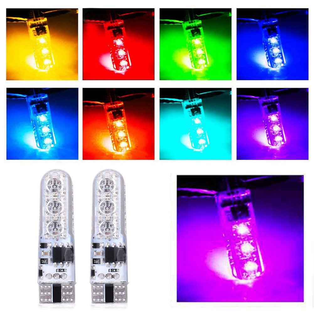4er-pack T10 Smd 5050 Rgb Mehrfarben-led-lampen Für Die Fahrzeuginnenbeleuchtung Mit Fernbedienung