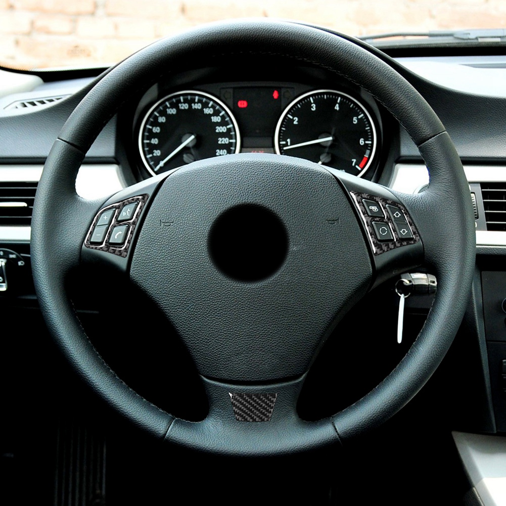 3-teiliges Set Carbonfaser-lenkradaufkleber-zierleistenabdeckung Für Den Fahrzeuginnenraum, Passend Für 3er Bmw (e90) 2005-2012