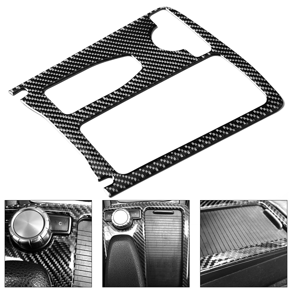 Mittelkonsolen-getränkehalter-abdeckung Aus Kohlefaser Für Mercedes-benz W204 (2005–2012), Interieur-dekorblende, Schutz Für Wasserflaschenhalterung