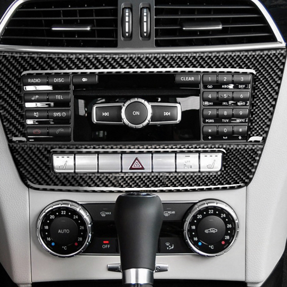 Mittelkonsolenverkleidung Aus Kohlefaser Für Mercedes-benz W204 Im Klassischen Stil – Schutzhülle