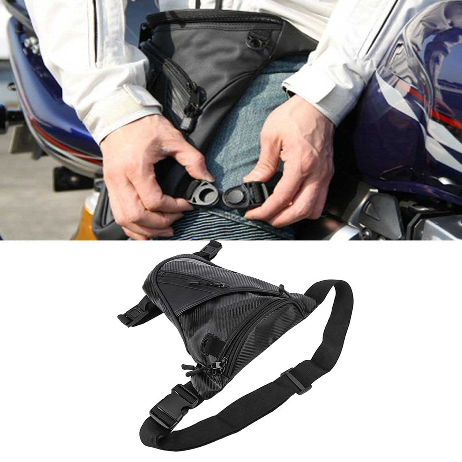Motorrad-hüfttasche Für Herren, Robustes Leder, Strapazierfähige Gürteltasche, Stylische Gürteltasche, 1 Stück