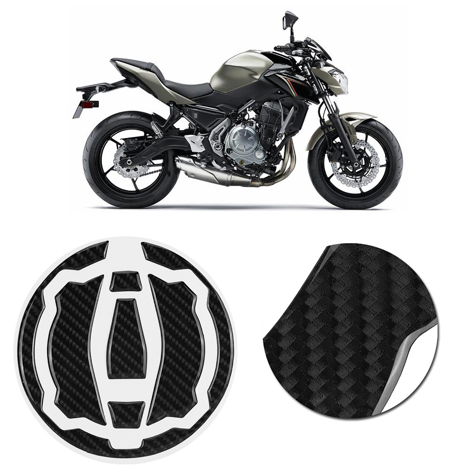 Carbonfaser-tankschutzaufkleber Für Kawasaki Z900 Z650 (2017–2018)