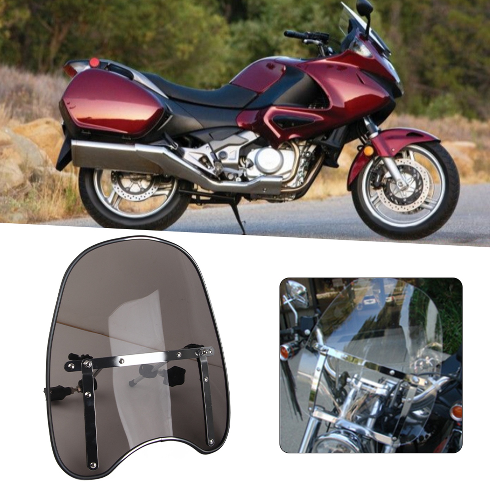 Universelle Motorrad-windschutzscheibe, 22–25 Mm Lenkerbefestigung