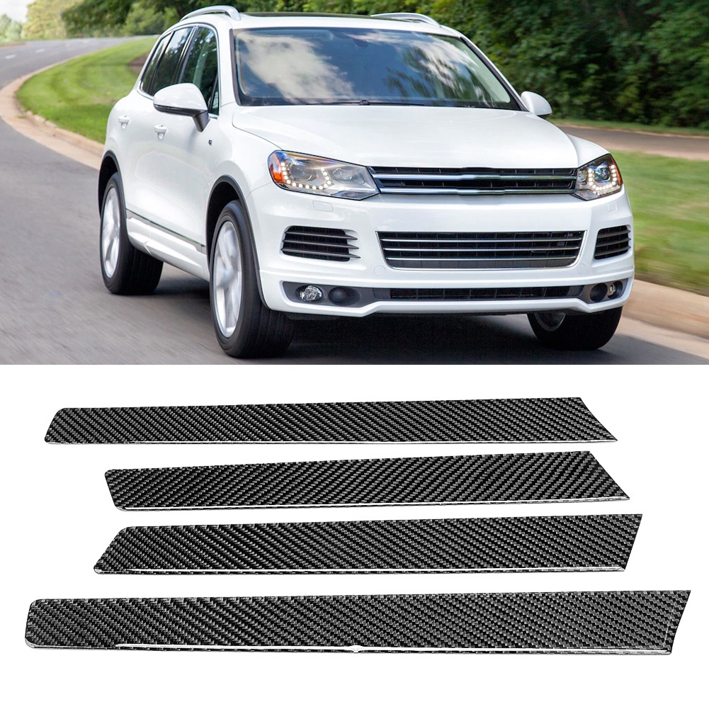 4-teiliger Türverkleidungs-zierstreifenaufkleber Aus Kohlefaser, Passend Für Vw Touareg 2011-2018