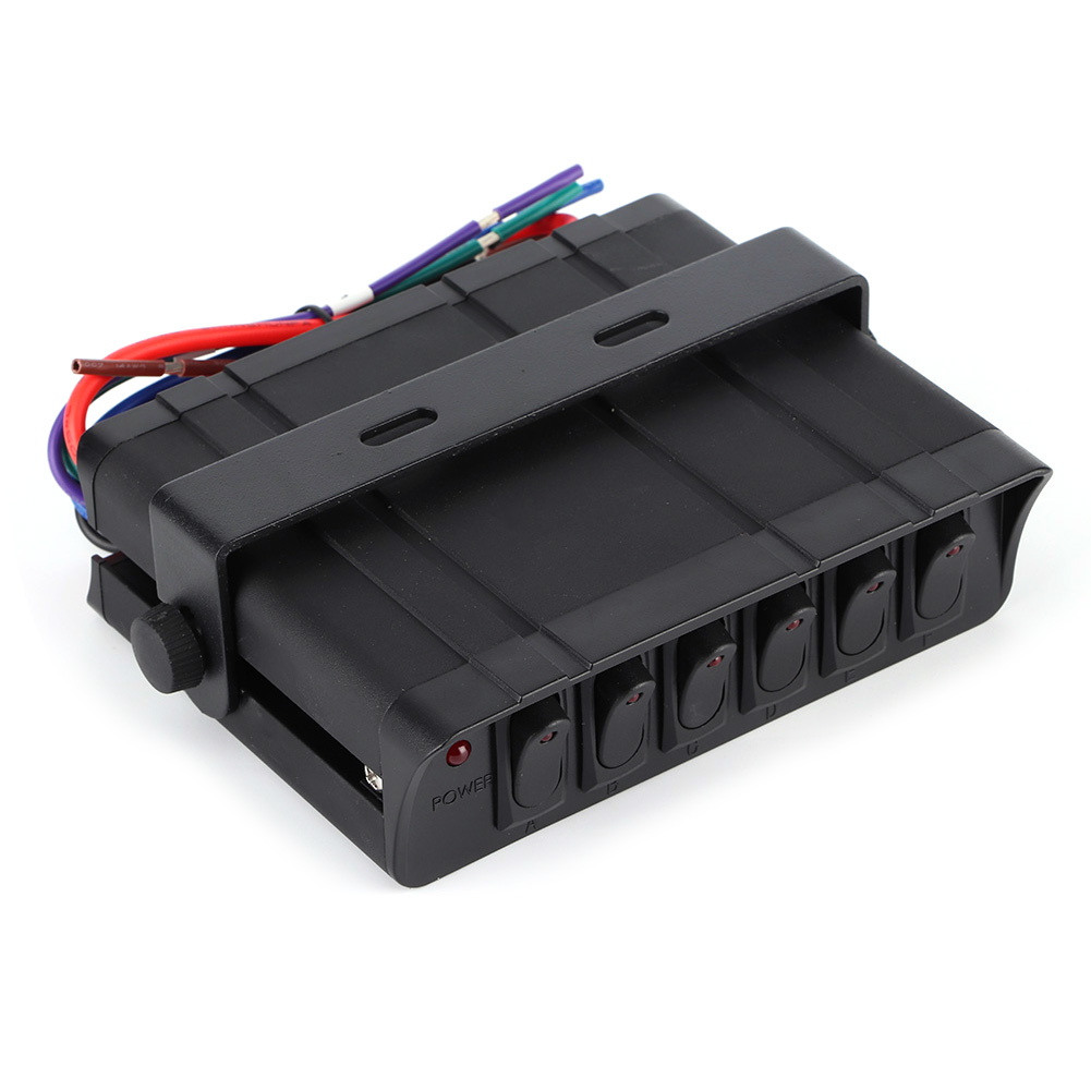 6-fach Wippschalterbox Mit 3-poliger Roter Kontrollleuchte, Universell Für 12–24 V, Geeignet Für Autos, Wohnmobile, Boote Und Yachten.