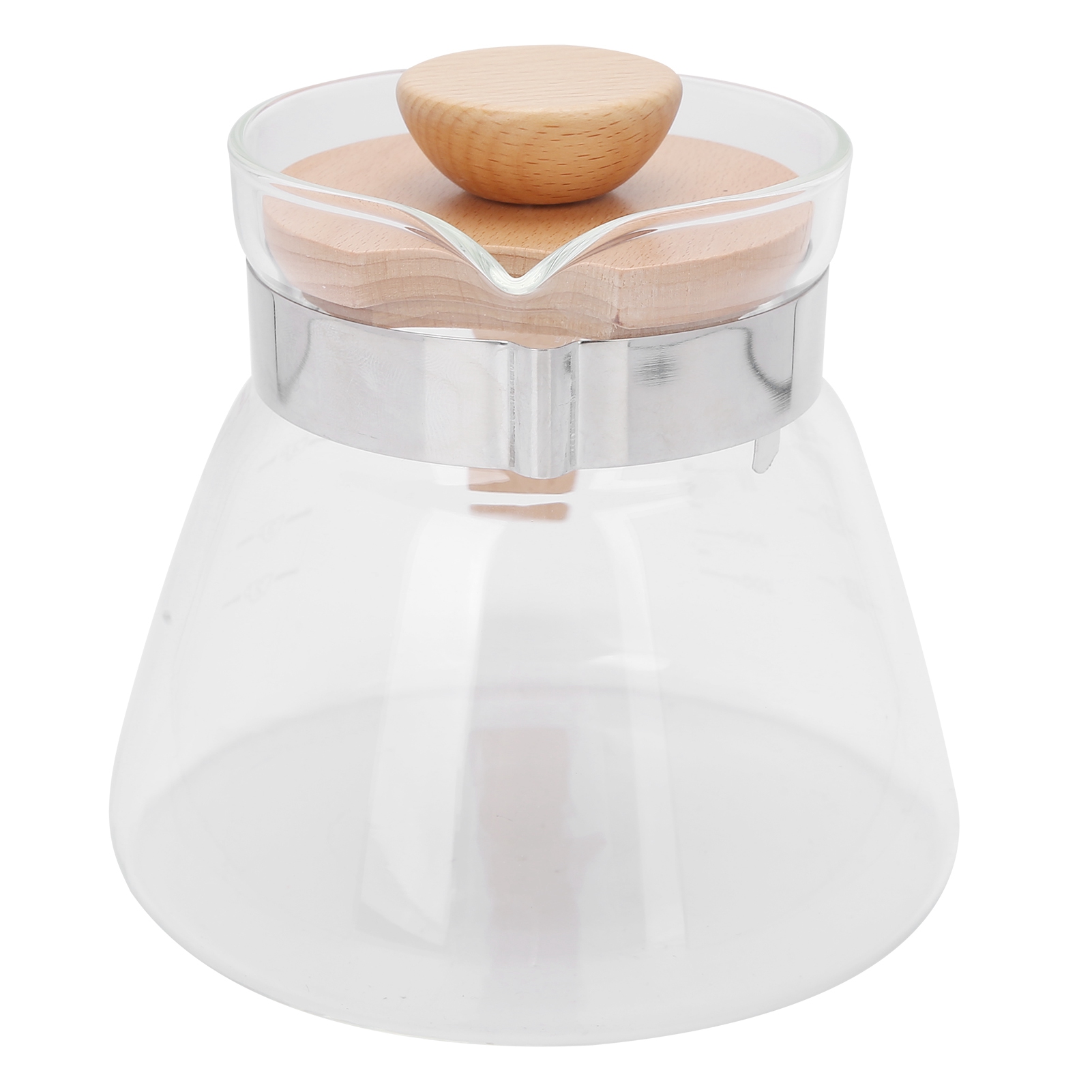 600-ml-kaffeefilterhalter, Glaskaraffe Mit Deckel Und Holzgriff, Ideal Für Zuhause Oder Büro