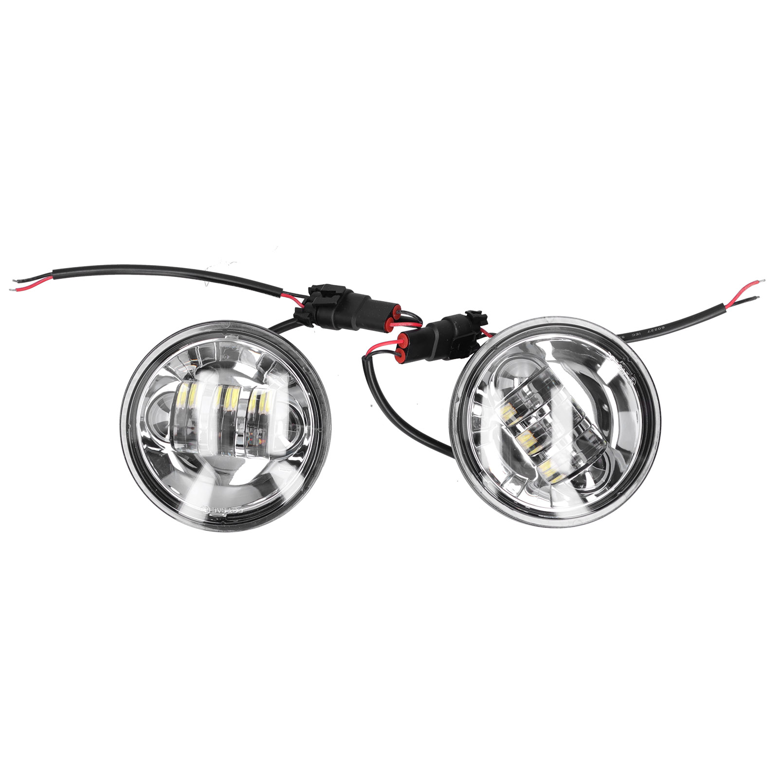 Led-motorradnebelscheinwerfer, 11,5 Cm, 6500 K Weiß, Ip67 Wasserdicht, Runde Silberne Linsen, Universelle Straßenbeleuchtung Für Motorräder, Paar