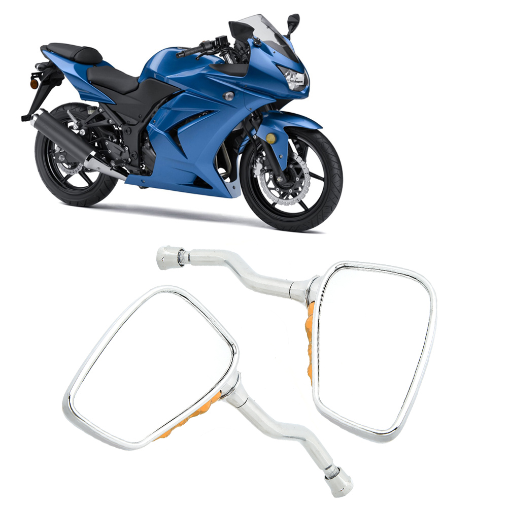 2 Stück Motorrad-rückspiegel In Skelett-klaue-form, Universell, Goldfarben