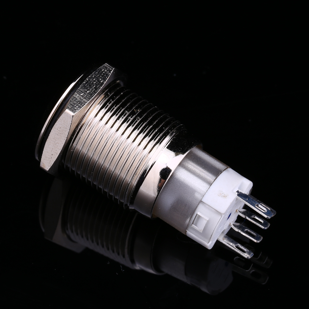 16-mm-led-metall-drucktaster, 1 Schließer, 1 Öffner, Ein/aus-sperre, 12-v-netzschalter