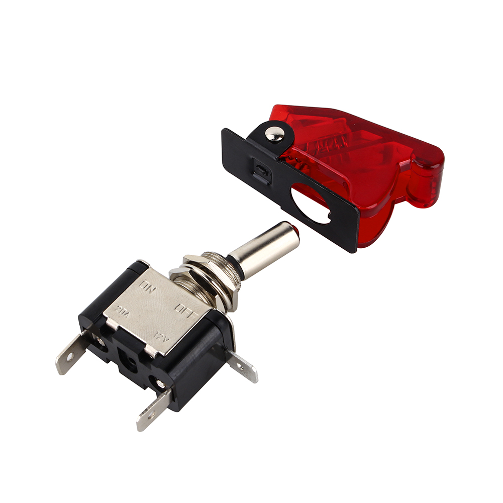 12v 20a Kippschalter Für Nebelscheinwerfer, Innenraumbeleuchtung, Ein/aus, Rote Led, Abdeckung, Spst, Auto.