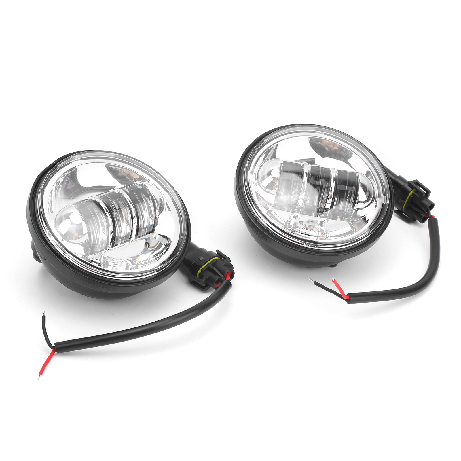 Paar Universelle Led-nebelscheinwerfer Für Motorräder, 4,5-zoll-zusatzseitenscheinwerfer, 60 W, 6500 K, Wasserdicht, Silberner Reflektor