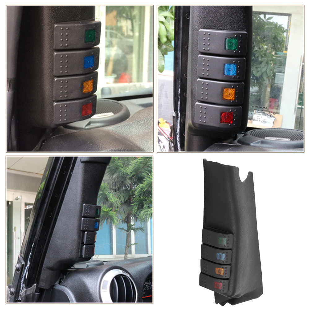 Kombinationsschalter Für Die A-säule Mit 4 Leds, Passend Für Jeep Wrangler 2007-2017