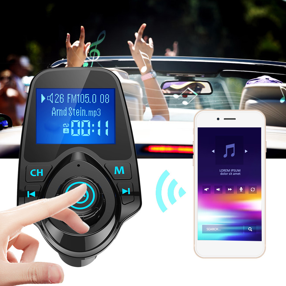 Bluetooth-mp3-adapter Fürs Auto, Freisprecheinrichtung Mit Fm-transmitter, Kabelloses Audio-kit Mit Usb-ladegerät, Autoradioempfänger