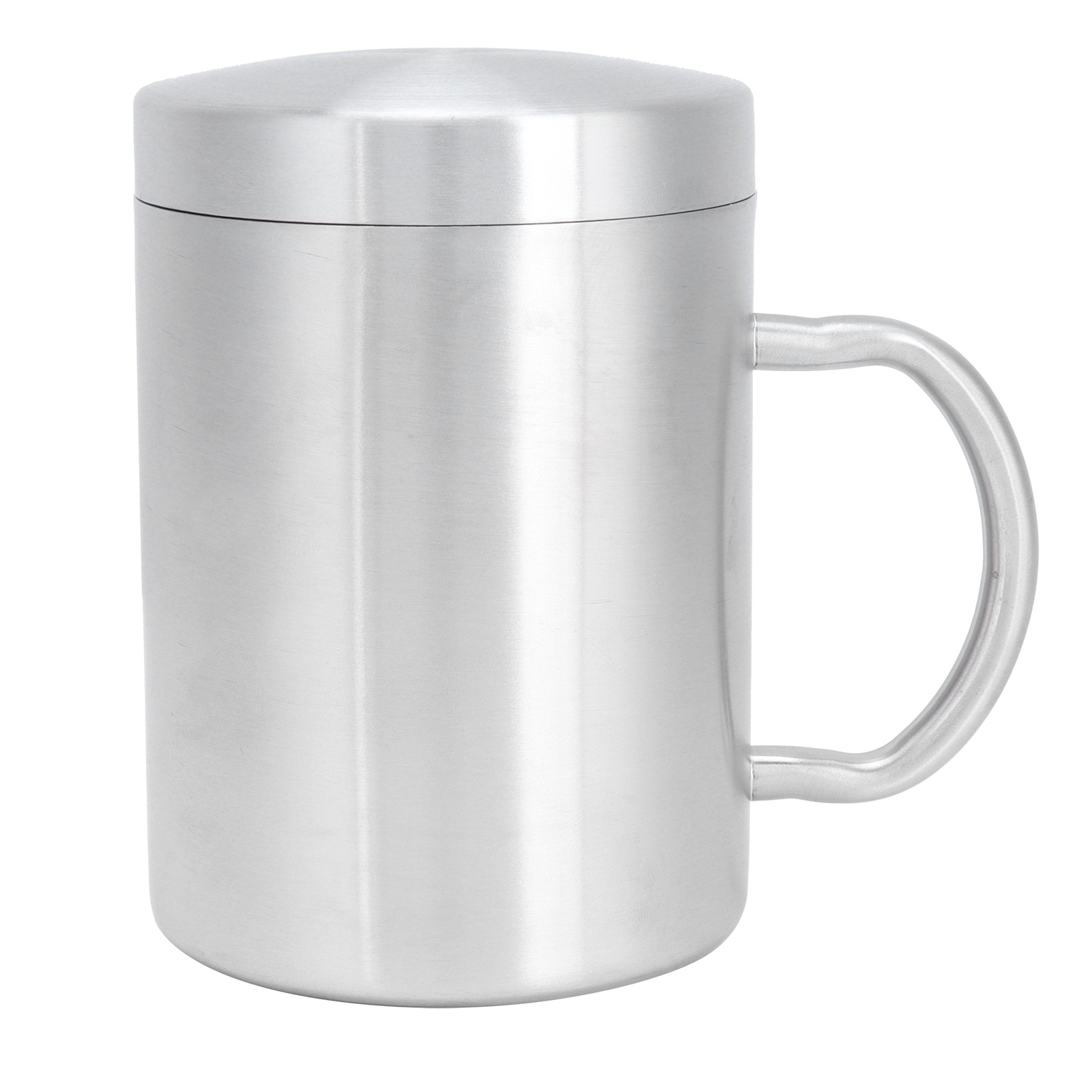 Doppelwandiger, Isolierter Edelstahlbecher Mit Deckel Und Griff, 400 Ml, Ideal Für Bier Und Sommergetränke Zu Hause.