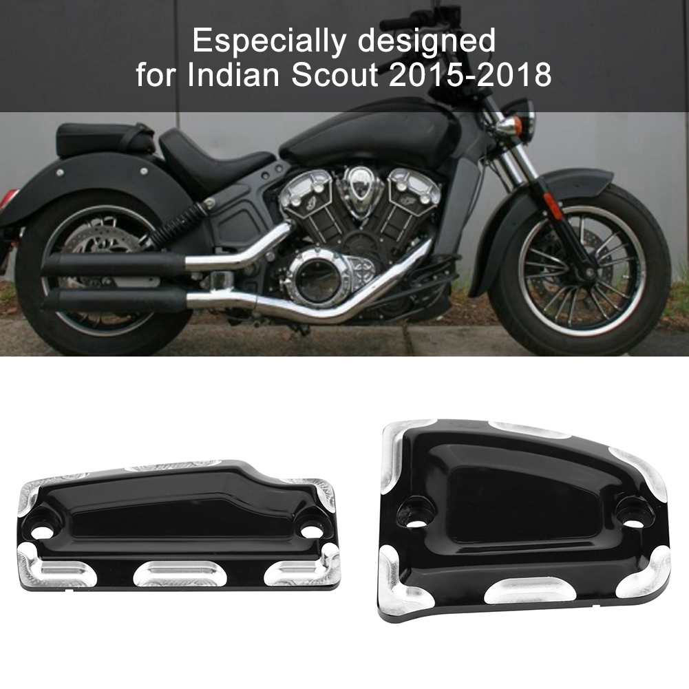 Vordere Und Hintere Hauptbremszylinder-schutzvorrichtungen Aus Gefrästem Aluminium Für Indian Scout 2015-2018, Leichte Cnc-gefräste Abdeckungen, 2-teiliges Set, Aluminium-finish, Motorradzubehör.