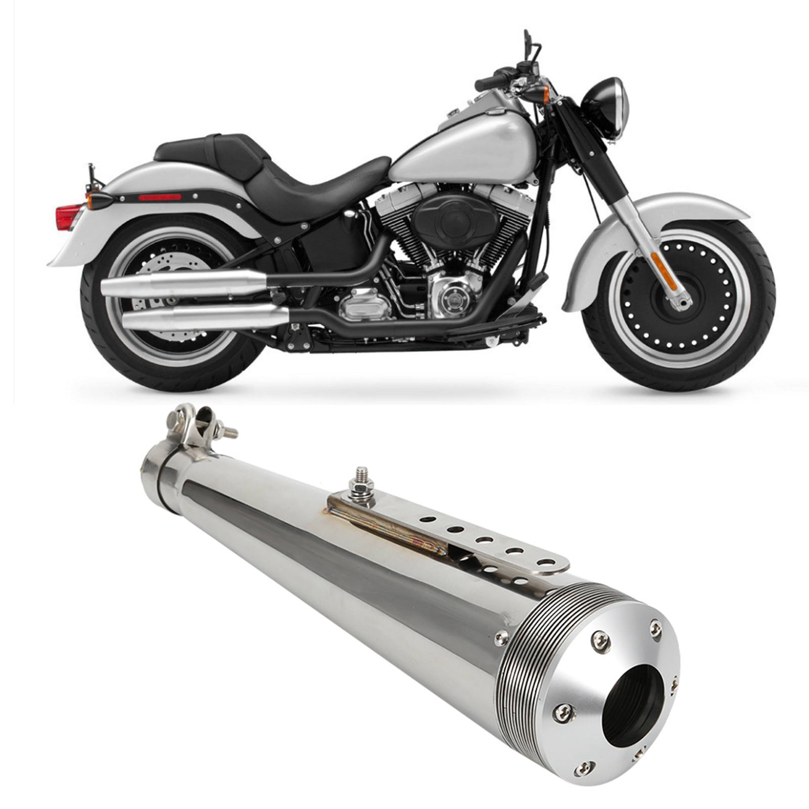 Universeller Motorrad-endschalldämpfer Aus Edelstahl, Auspuffblende