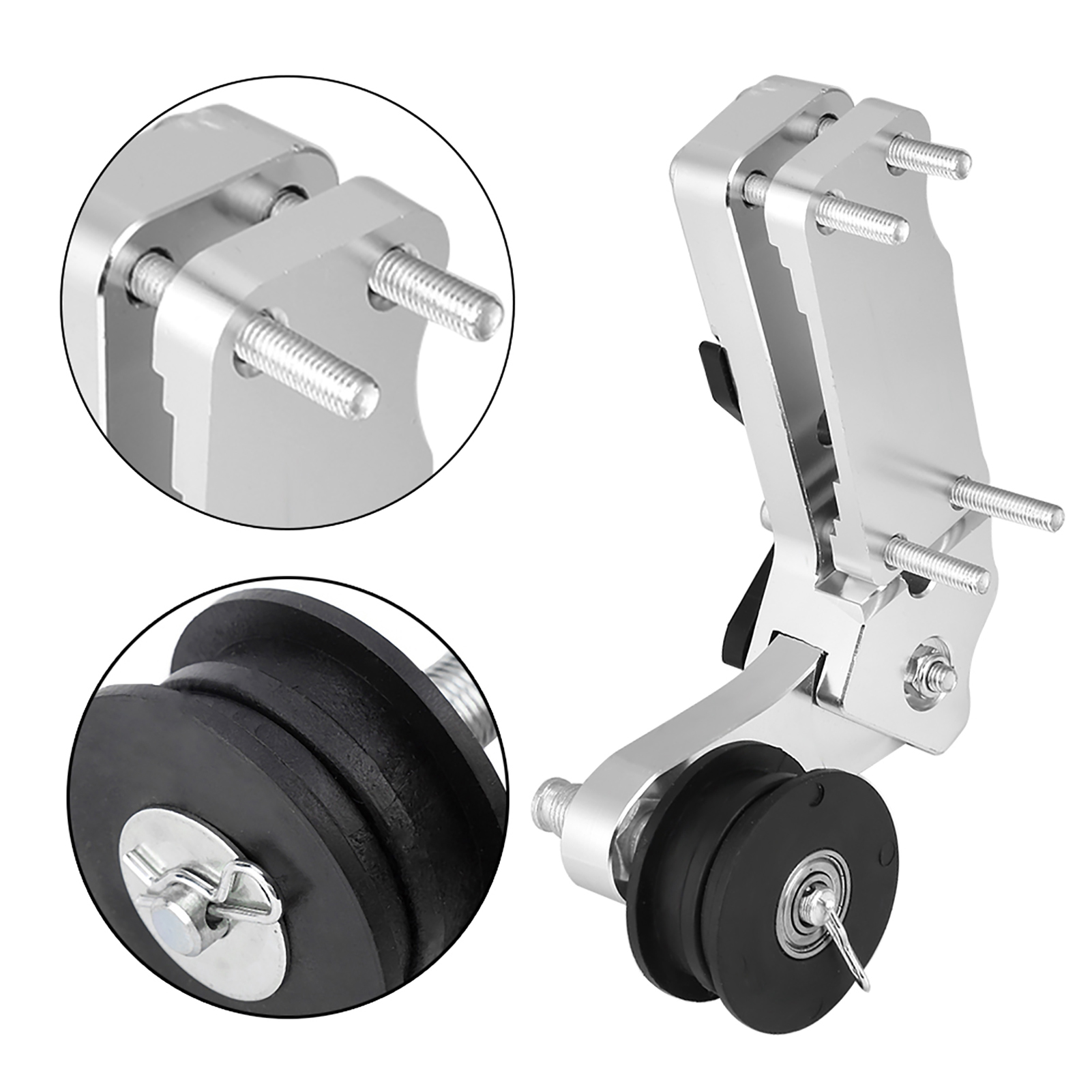 Motorrad-kettenspanner, Cnc-gefräste Rolle Aus Aluminiumlegierung, Universalwerkzeug, Silberner Spannungseinsteller