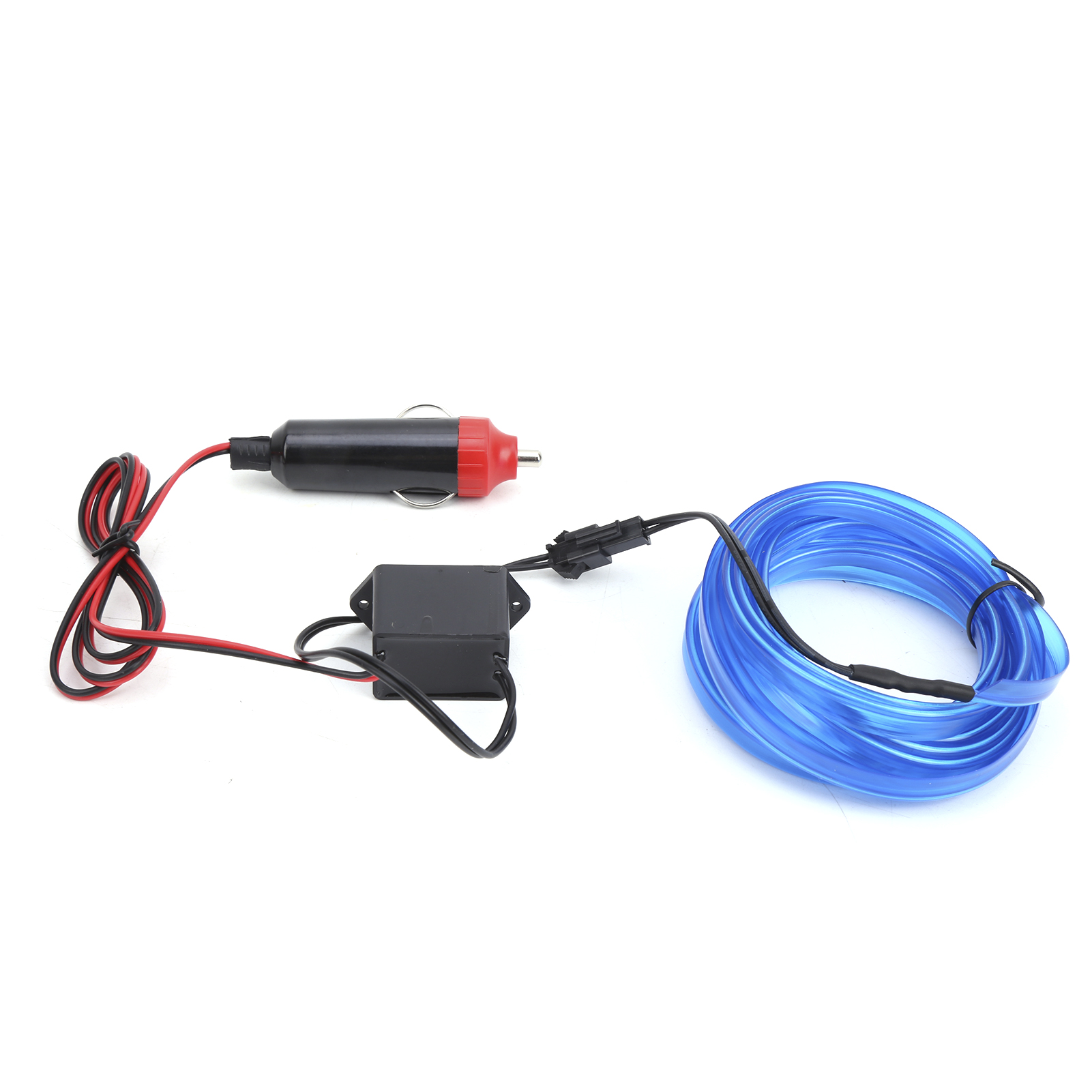3 Meter Langer Led-streifen Für Die Fahrzeuginnenbeleuchtung, Hellblaues Neonlicht, Lichtleiste Mit Zigarettenanzünderstecker, Kabelbaum, Flexible Innenraumbeleuchtung