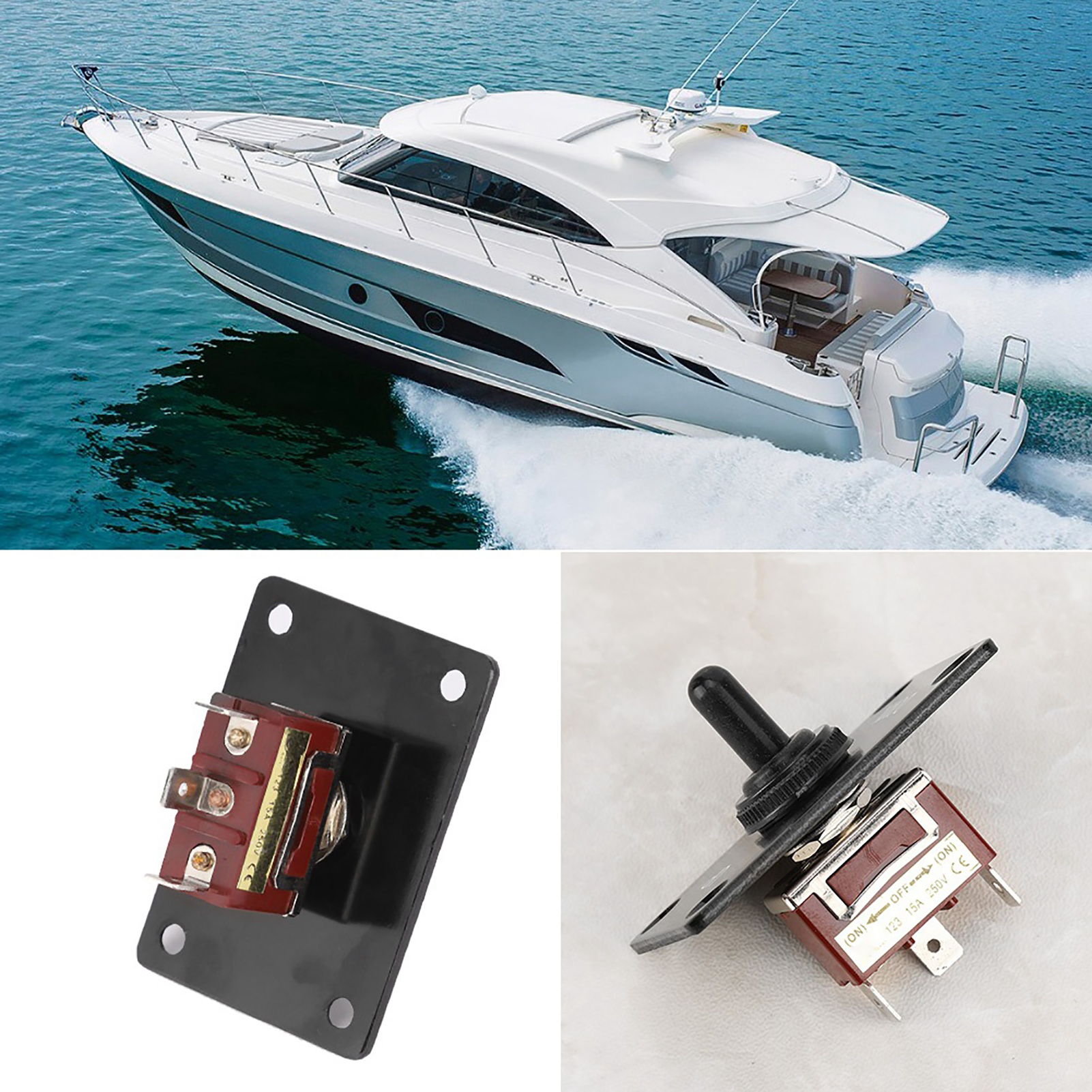 Dc12v Wippschalter Ein/aus Auf/ab Mit Sicherungsautomat Für Wohnmobil, Wohnwagen, Boot Und Marine