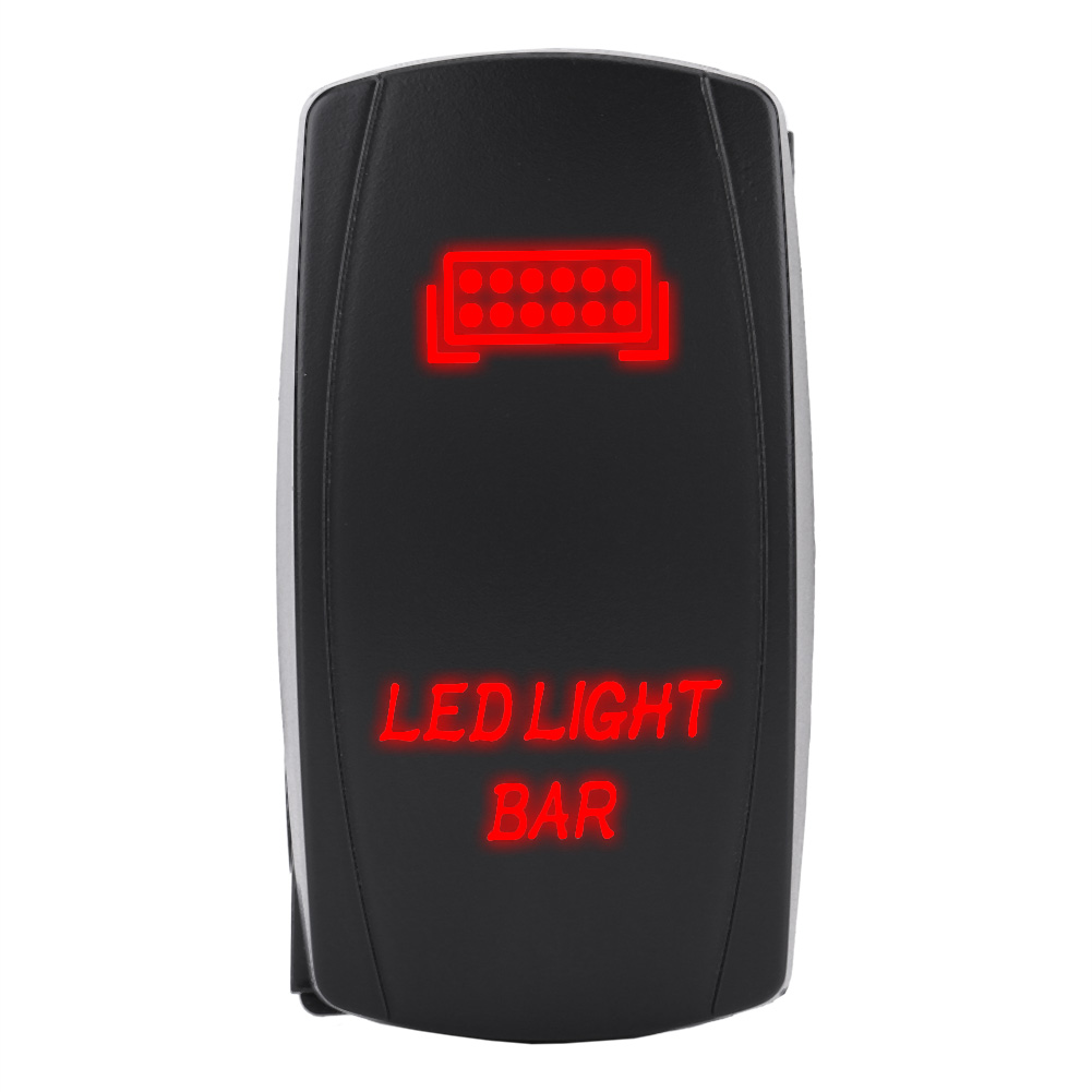 Wasserdichter 5-poliger 12v/24v-wippschalter Für Led-streifen, Spst Ein/aus, Rot, Für Auto, Boot, Lkw