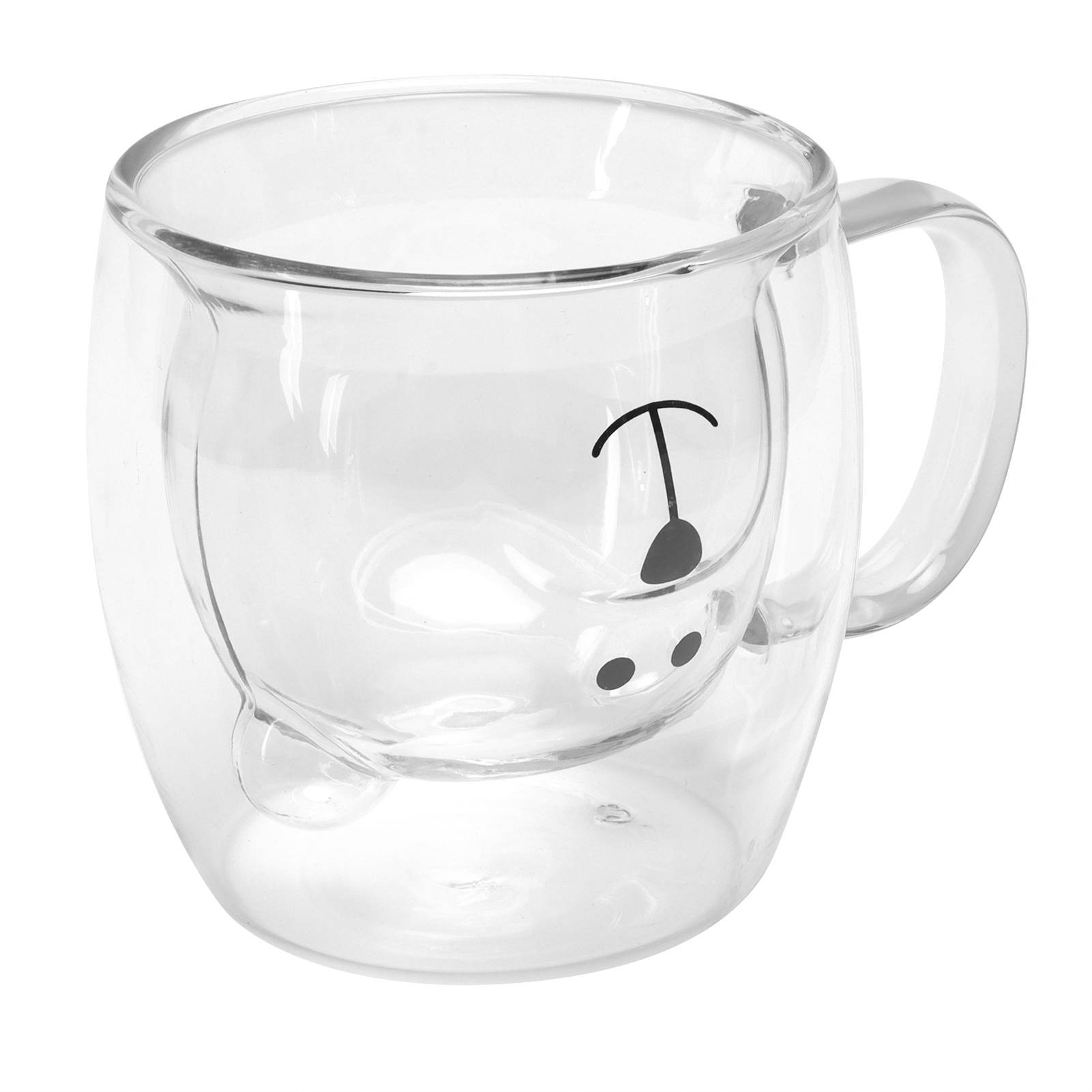 250 Ml Doppelwandiger Glasbecher In Bärenform Aus Klarglas Mit Henkel Für Tee, Kaffee, Milch, Zuhause.