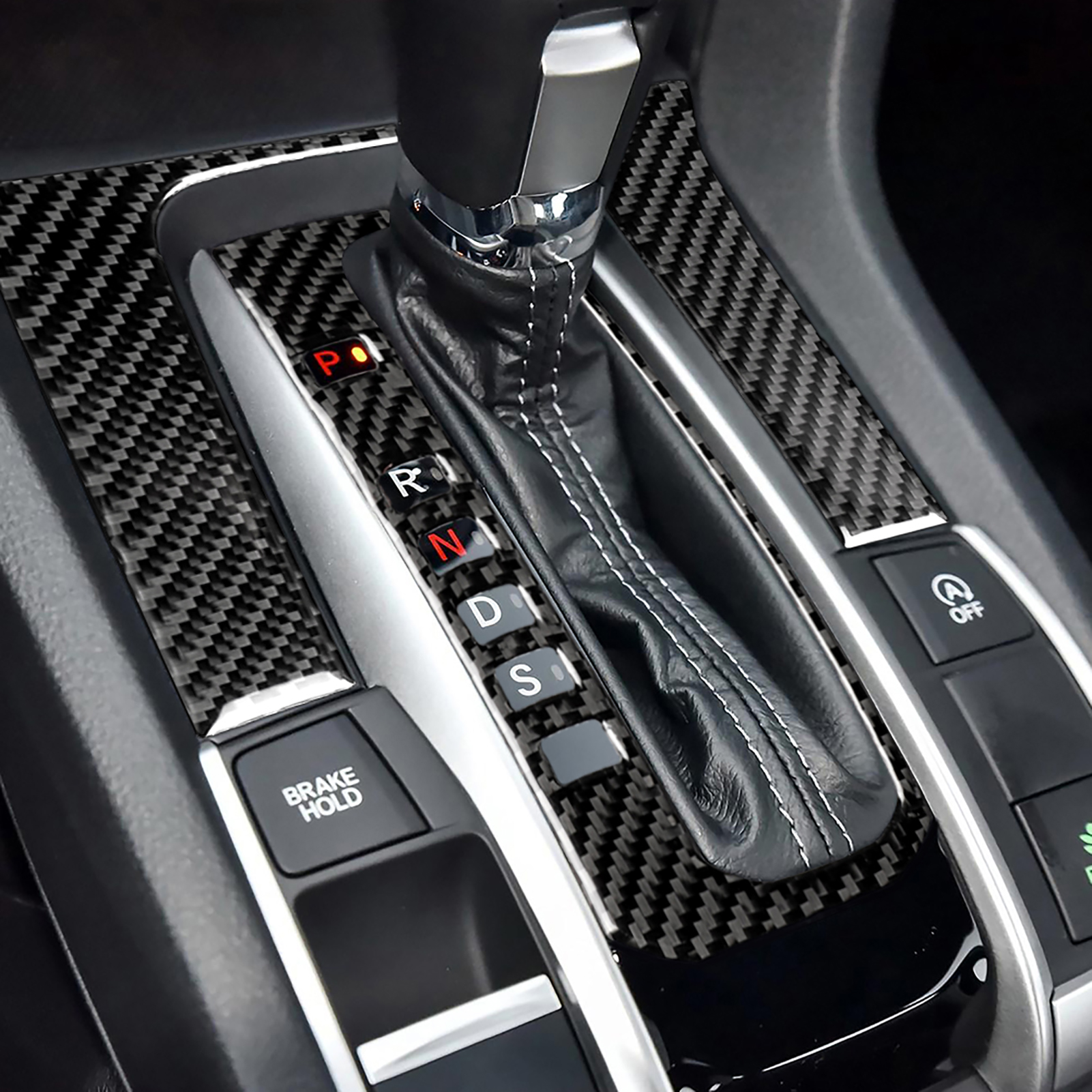 2 Stück Schaltknaufblendenrahmen Aus Echter Kohlefaser, Passend Für Honda Civic 10. Generation Fc/fk 16–19