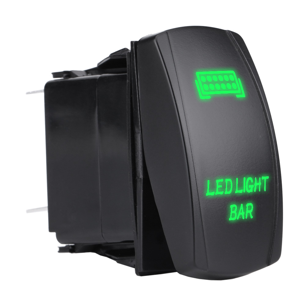 Wasserdichter 12v/24v 5-pin-led-schalter Für Scheinwerferleisten, Grüner Spst-ein/aus-knopf Für Auto, Boot, Lkw
