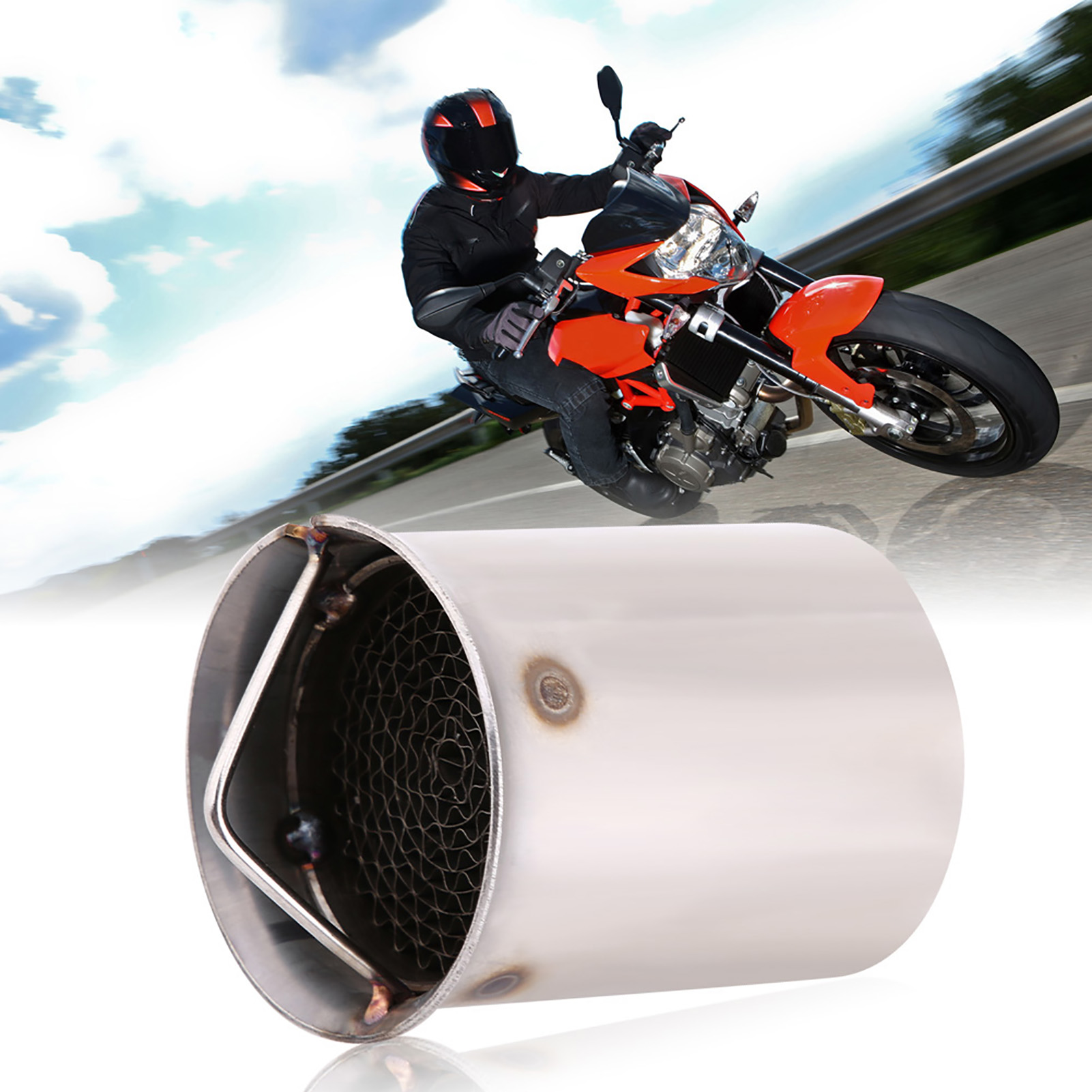 51-mm-einsatzschalldämpfer Für Universelle Motorradauspuffanlagen, Geräuschreduzierer Typ 5, Interner Stahlschalldämpfer, Motorradkompatibel, Ersatzteil.