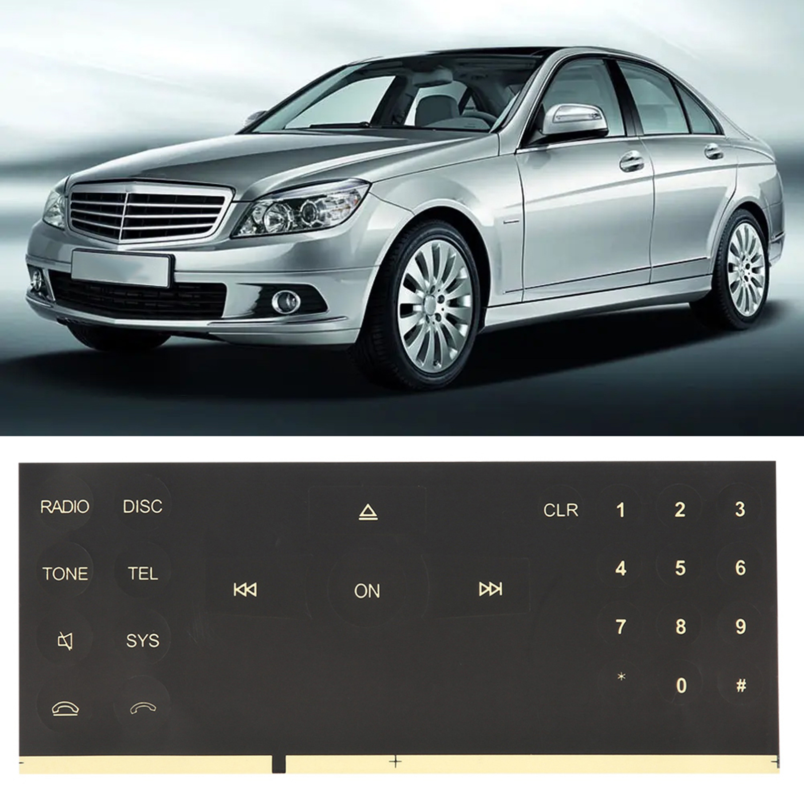 Aufkleber Für Mercedes-benz Autoradio-/cd-tasten (2008–2014), Aufkleber Für Den Fahrzeuginnenraum, Ersatzaufkleber