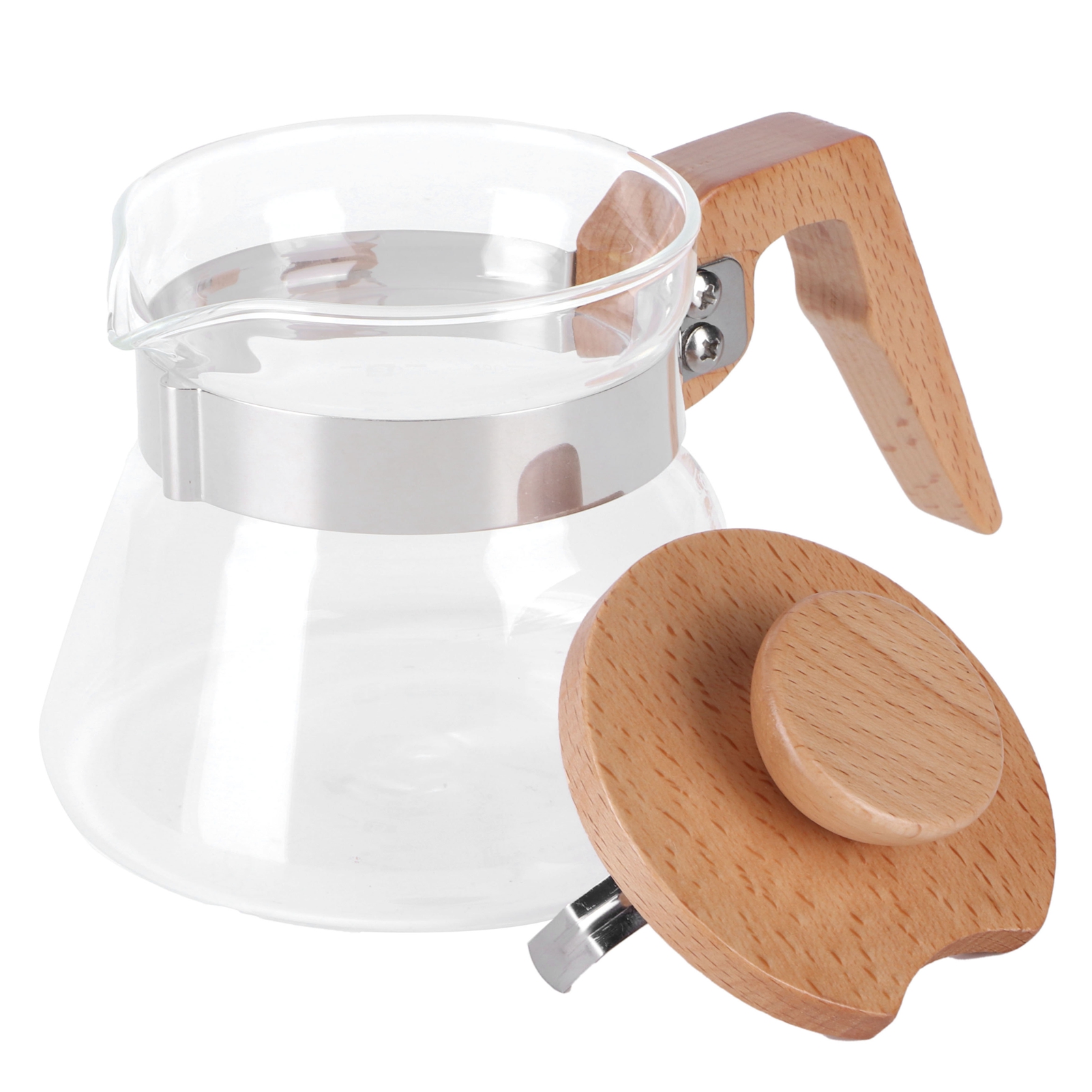 400-ml-teekanne, Glaskaffeekanne Mit Holzgriff, Küchenkessel, Tischaccessoire.