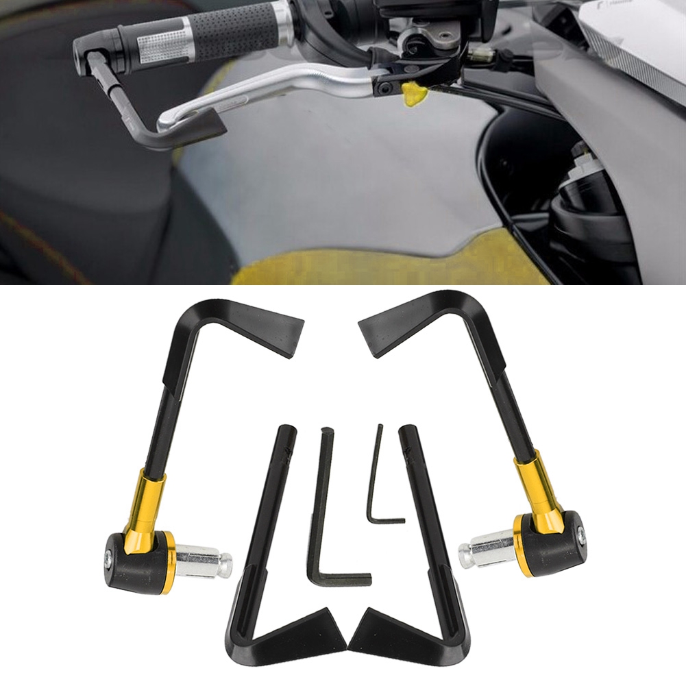 Goldene Cnc-gefräste Motorrad-handschützer, Bremshebelschützer, Aluminiumlenker, Griffschützer, Motorradzubehör, Universelles Handschutz-set.