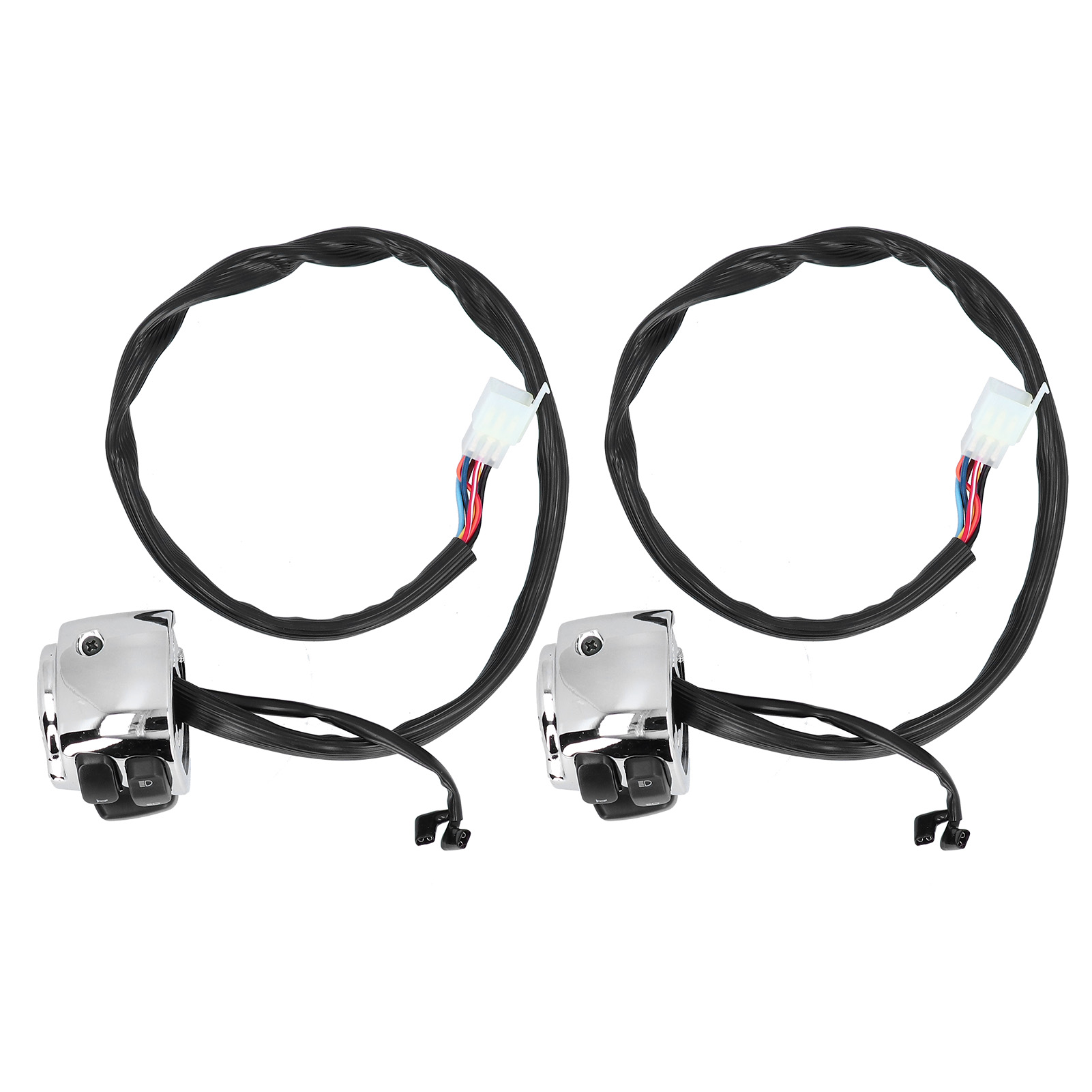 2 Stück Motorradschalter 1 Zoll Scheinwerfer Blinker Hupe Knopf Controller Universal Elektrosilber