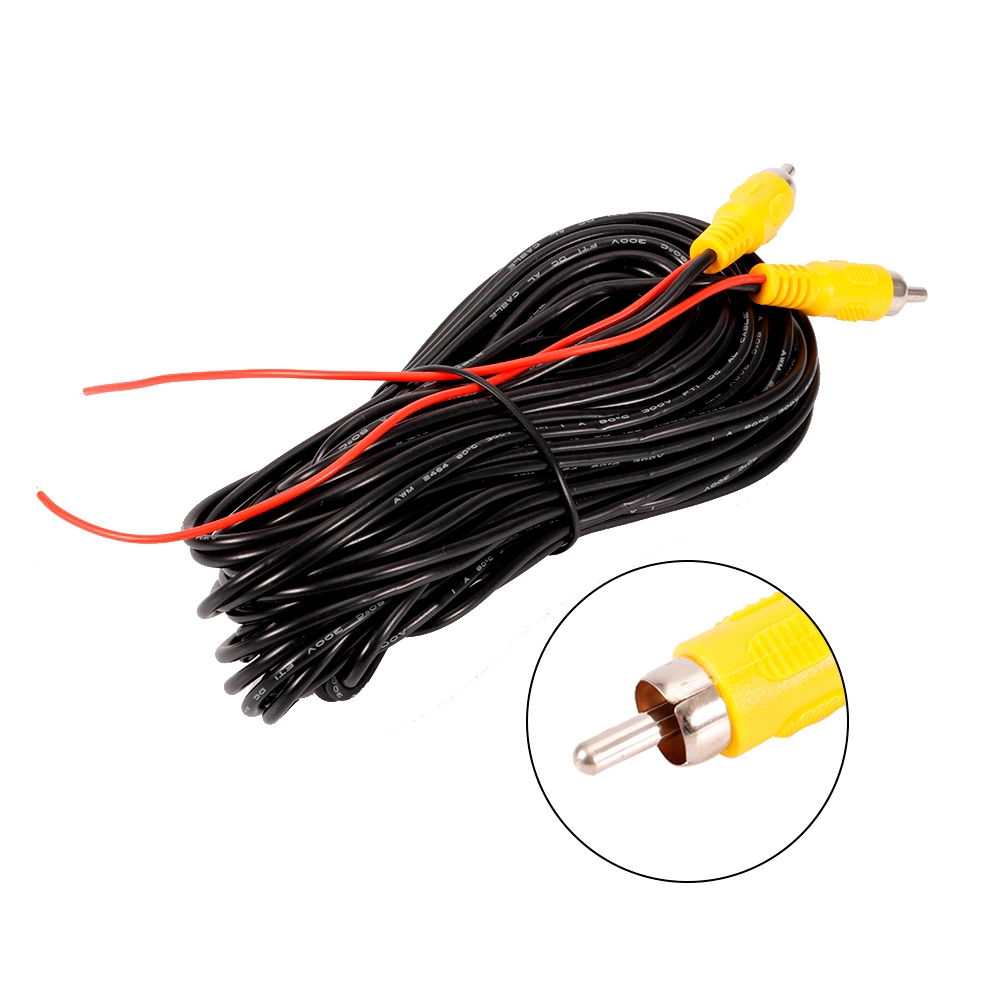 15 M Langes Rca-av-audio-/videokabel (stecker-stecker) Für Rückfahrkamera, Dvd-/cd-player, Tv-box, Auto