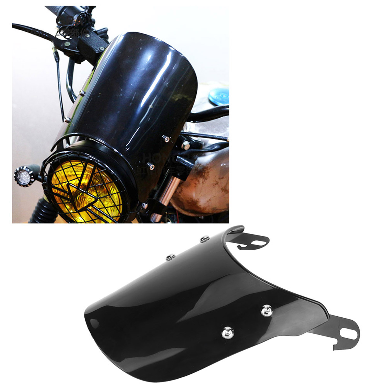 Universelle Motorrad-windschutzscheibe, Windabweiser, Schutzscheibe, Winddichtes Visier, Geländetauglich, 1 Stück.