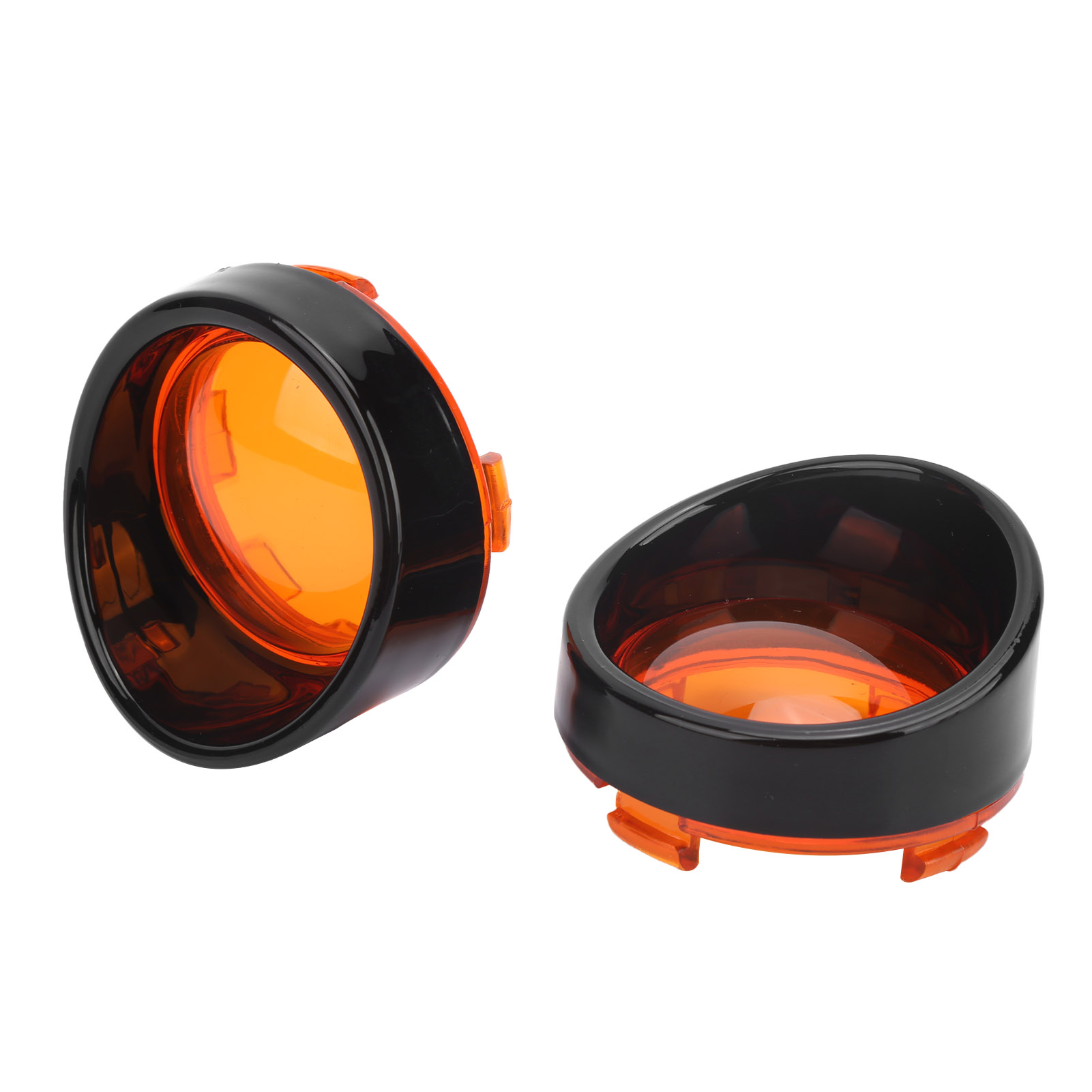 2 Motorrad-blinker-schutzabdeckungen, Transparent, Hohe Sichtbarkeit, Kratzfest, Schwarz-orange