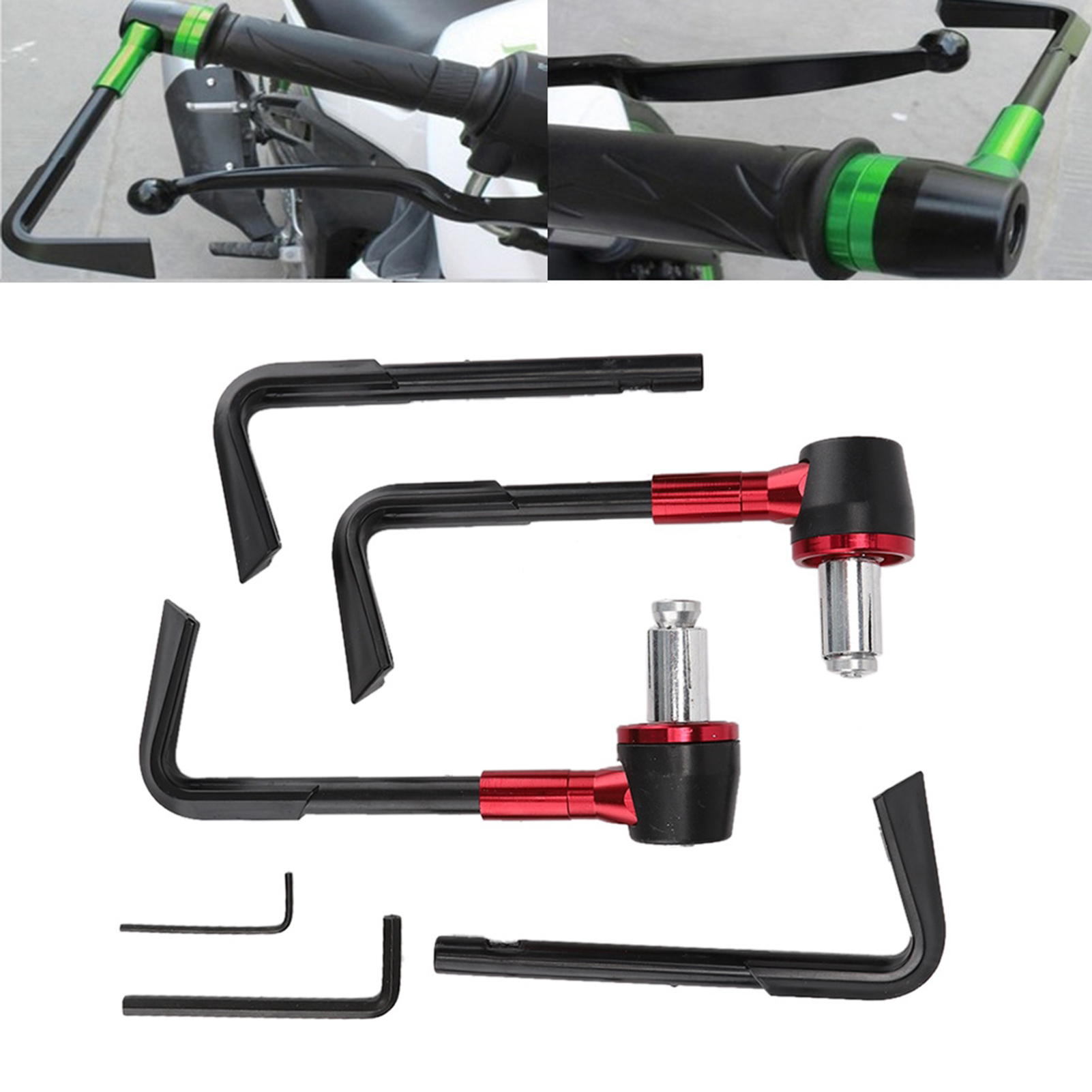 Cnc-gefräste Motorrad-handschützer, Bremshebelschützer, Verstärkte Lenker, Rote Aluminium-schutzschale, Motorradzubehör, Lenkerstoßdämpfer-set.