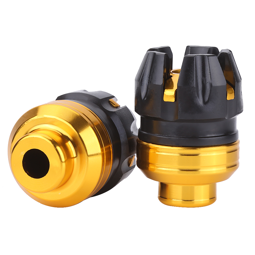 Paar Cnc-gefräste Aluminium-motorschutzbügel Für Motorräder, Gabelendkappen, Goldene Sturzbügel, Kompatibel Mit Rollern, 2er-set