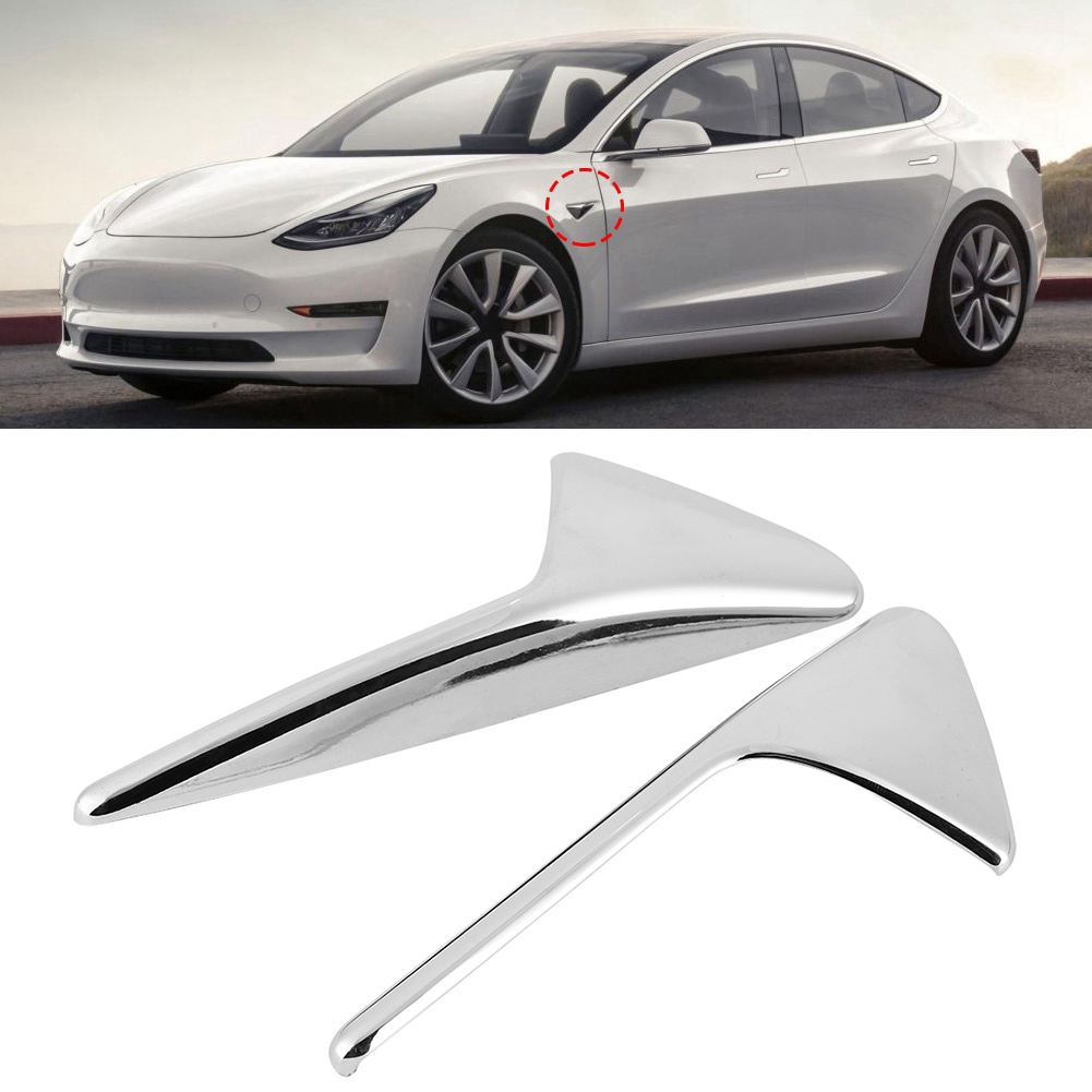 2 Seitenspiegelabdeckungen, Kameraschutz, Motorhaubenaufkleber, Kompatibel Mit Tesla Model 3 2018-2019 Zubehör